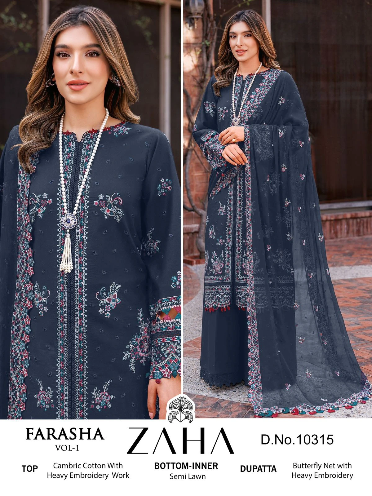 Zaha Farasha Vol 1 Pure Cambric Cotton Wholesale Pakistani Salwar Suit Catalog — Wholesale Salwar Suits, MPA wholesale from Surat — view 11